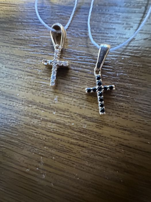 Підвіска Хрестик 0.51г з куб. цирконіями- золото 585 пооба