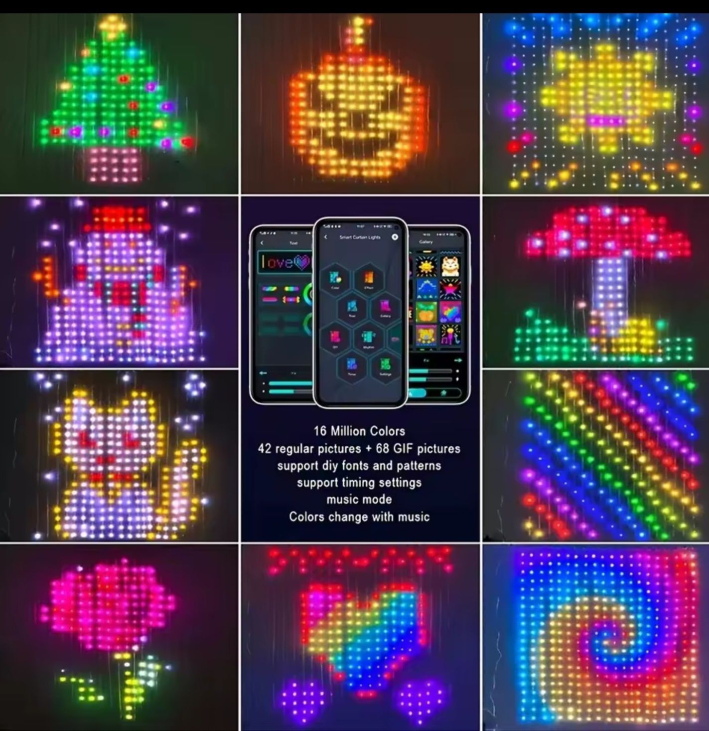 Lampki LED Smart RGB Kurtyna