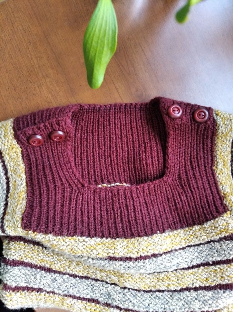 Dziergany na drutach sweter dla 4-5 latki