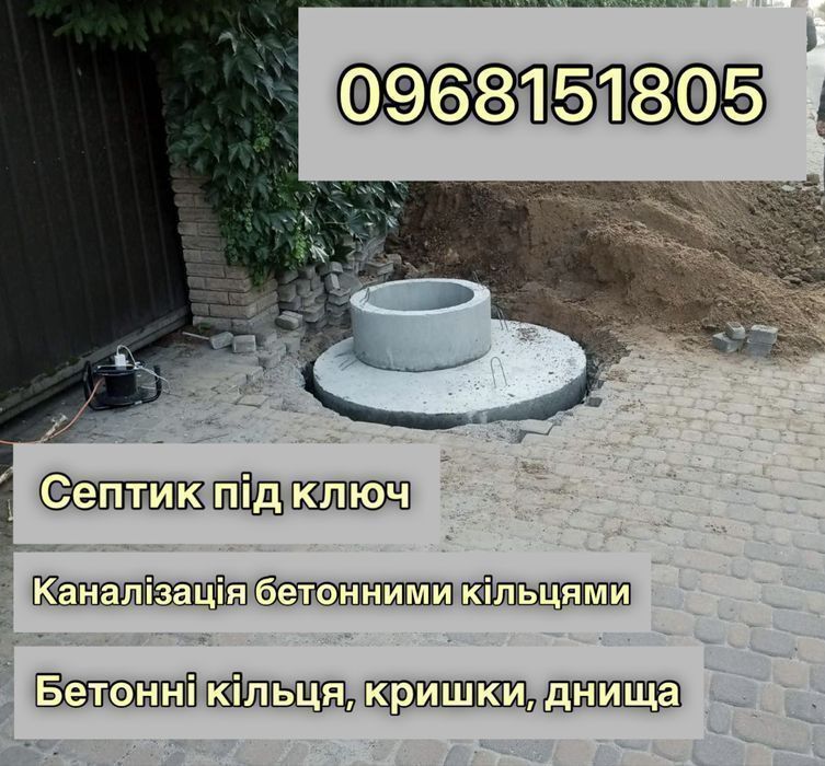 Каналізація, Септик,  Вигрібна яма | Бетонні кільця | Канализация, КС