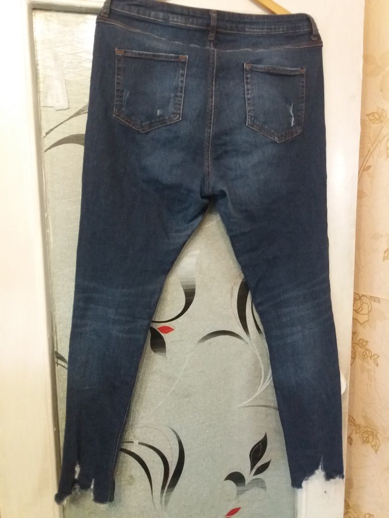 Модные рваные джинсы большой размер