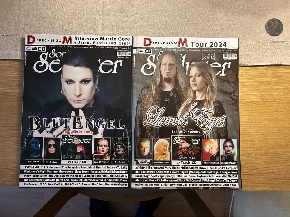 Sonic Seducer x2: 03.2024 i 05.2024 2x cd Leaves eyes depeche mode