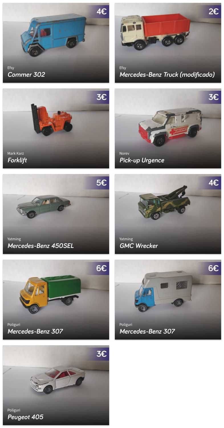 Diecast miniaturas carrinhos Corgi, Poliguri, Guisval, Yatming, etc