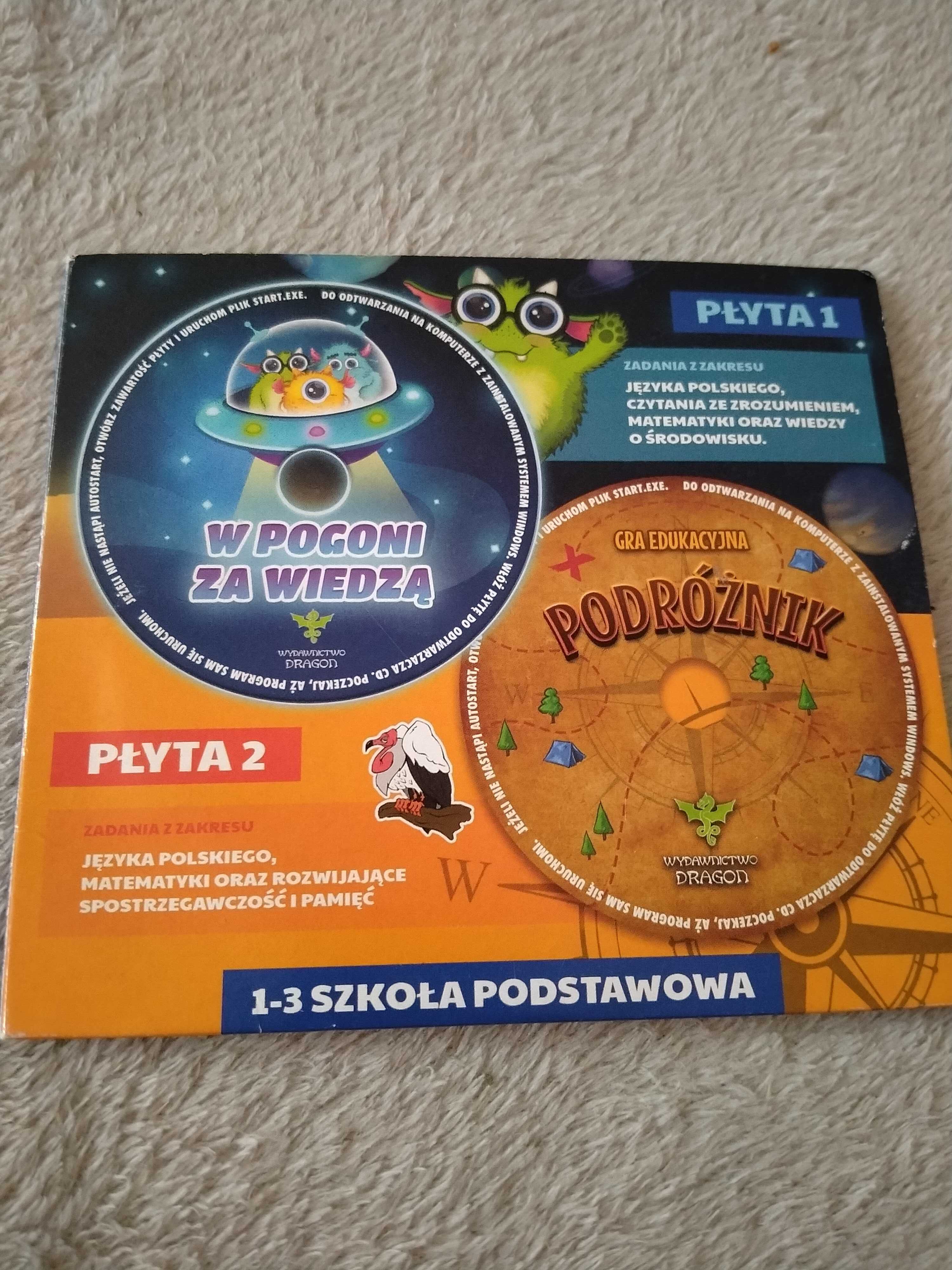 Płyty CD - gry edukacyjne klasa 1-3 - polski, matematyka, informatyka