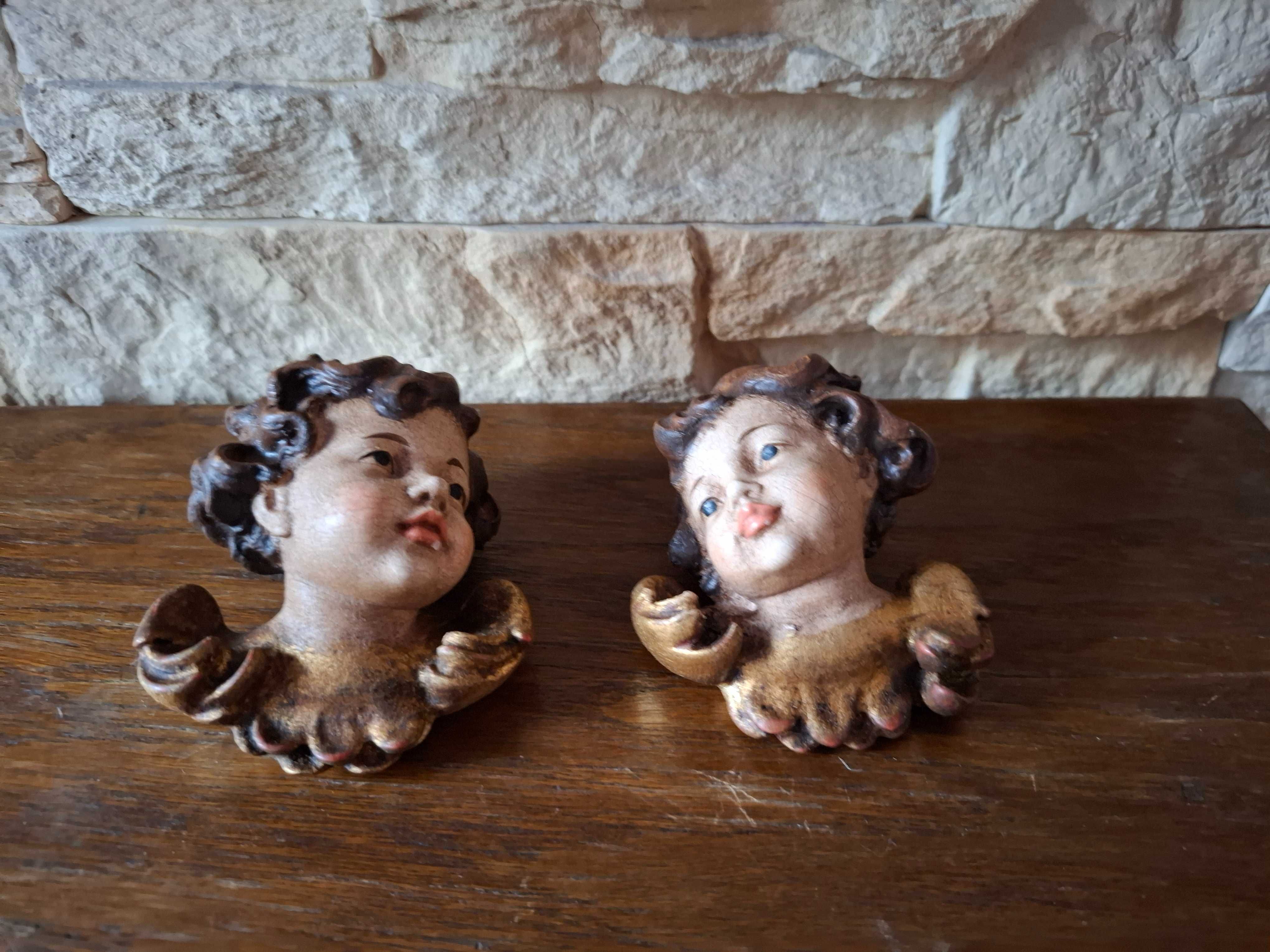 Aniołki Putto, Amorki w polichromii, rzeźba w drewnie