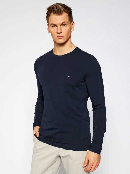 Longsleeve męski Tommy Hilfiger regular fit, niebieski M promocja