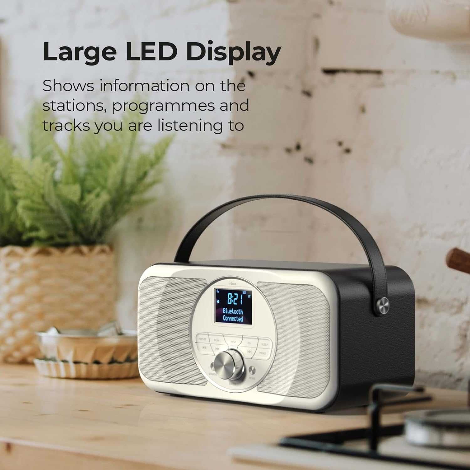 Radio DAB i-box Przenośne głośnik Bluetooth wyświetlacz LED
