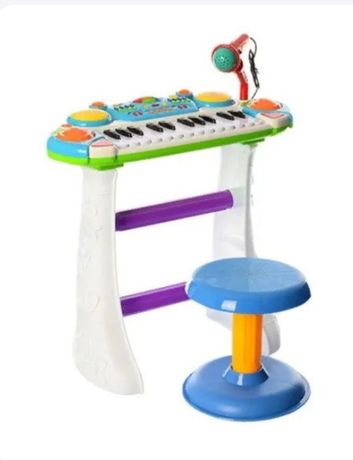 Синтезатор дитячий Joy Toy електронне Піаніно зі стільчик