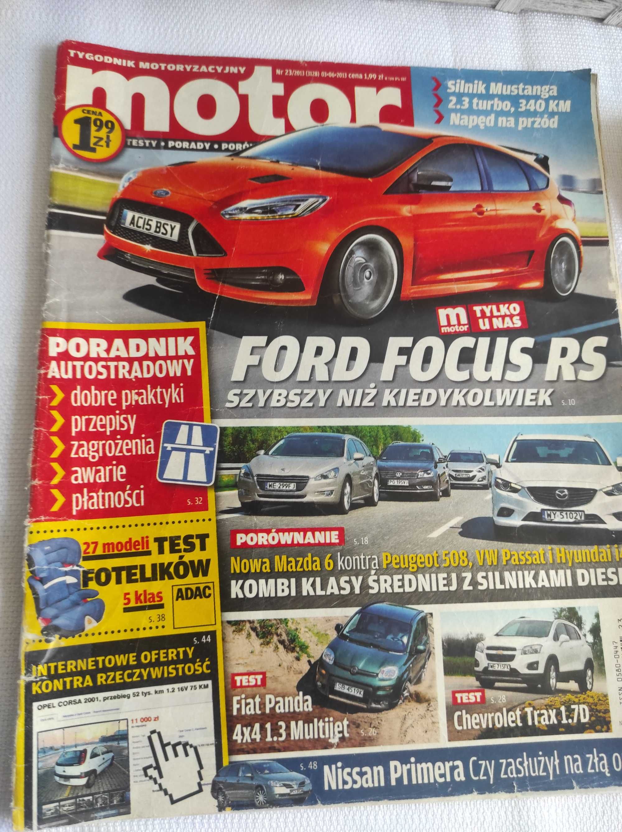 Czasopismo Motor WYSZUKAJ Auto 23/2013 Trax Focus Panda i40 Maserati