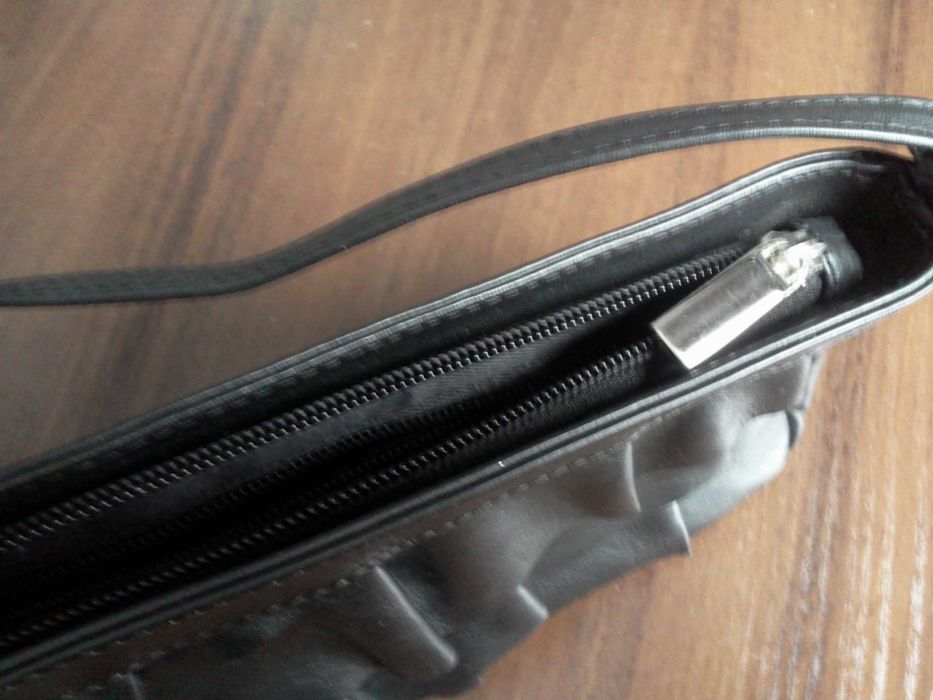 Сумка клатч чорна класика натуральна шкіра