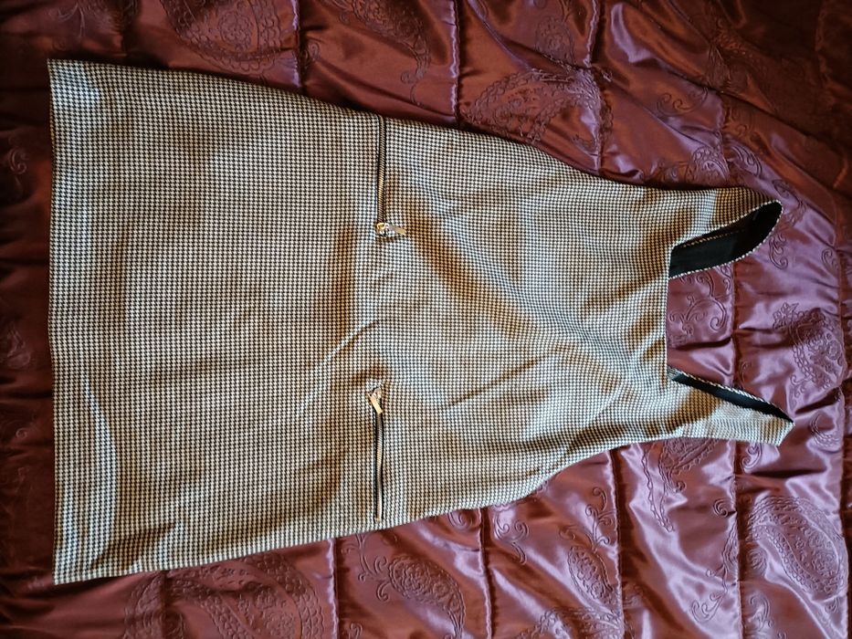 Vestido xadrez curto Zara