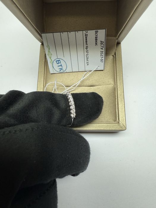 Кольцо дорожка помолвочное, 585 проба, природные бриллианты 0.23 ct