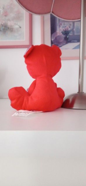 Śliczny miś czerwony z serduszkiem pluszak maskotka bezpieczne zabawki
