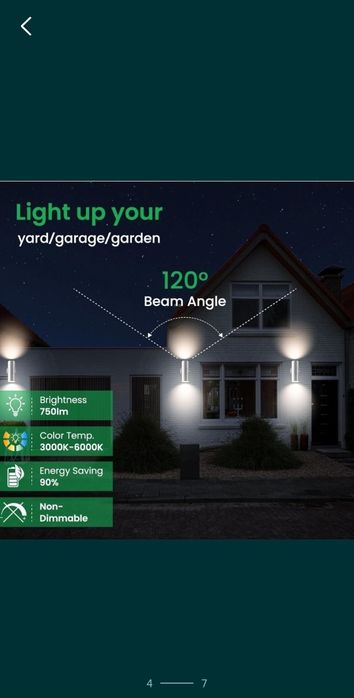 Lampa Ścienna LED ALUSSO 8W Góra-Dół IP65, 3 Kolory, GU10, Zewnętrzna