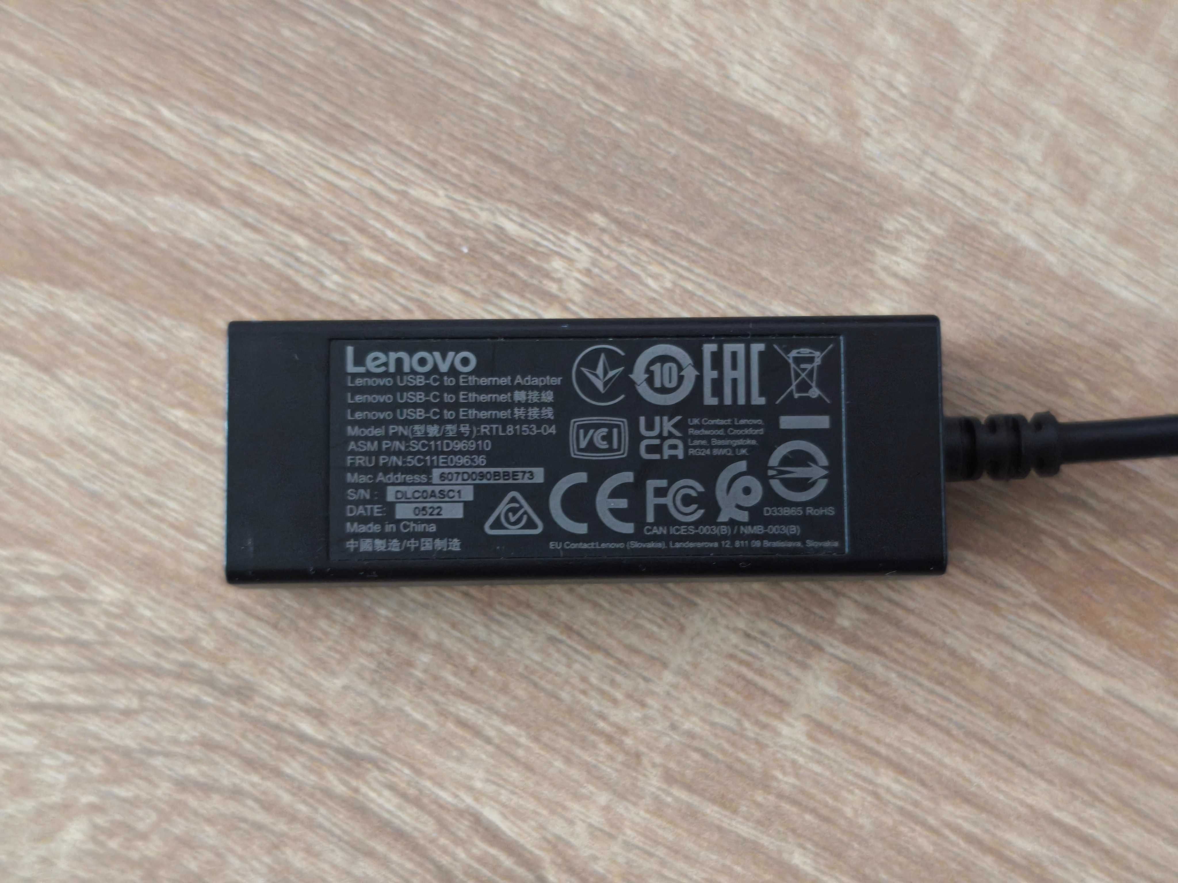 Oryginalny adapter Lenovo USB-C -> Ethernet