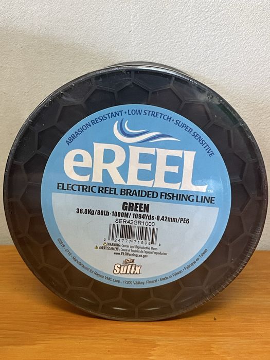 Plecionka Sufix eReel na kolowrotek elektryczny. 1000m 0.42mm