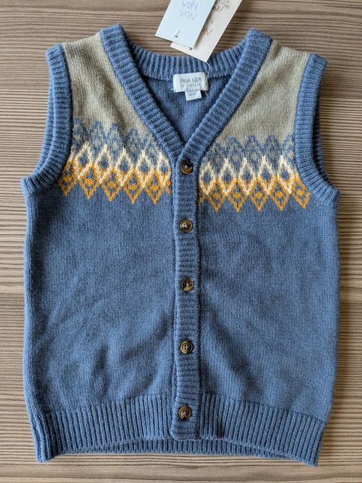 Kamizelka Noa Noa Miniature r. 98 wełna + bawełna + wiskoza, nowa