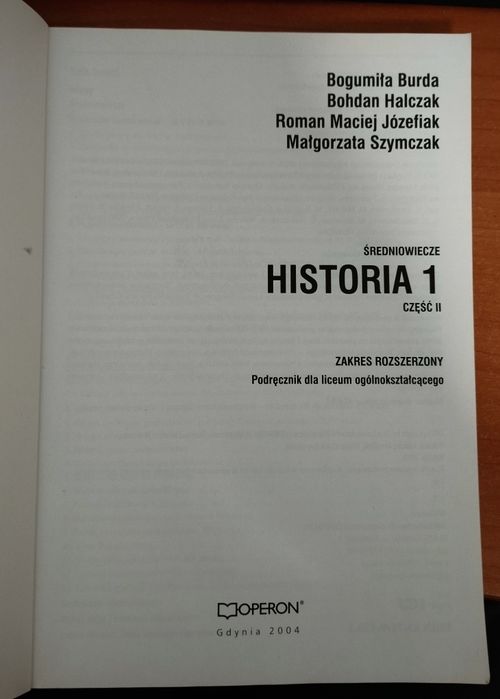 Historia Liceum 1 zakres rozszerzony część 2 Operon