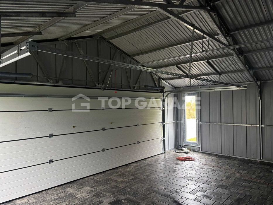 Garaż dwustanowiskowy blaszany NA RĄBEK brama segmentowa garaz 7x5,5m