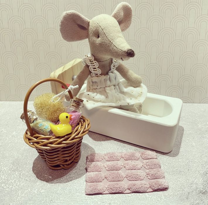 Zestaw kąpielowy łazienkowy dla myszek maileg lalek barbie
