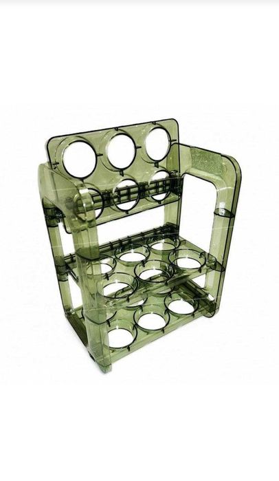 Подставка для хранения яиц пластиковая трёхярусная зелёная на 18 штук