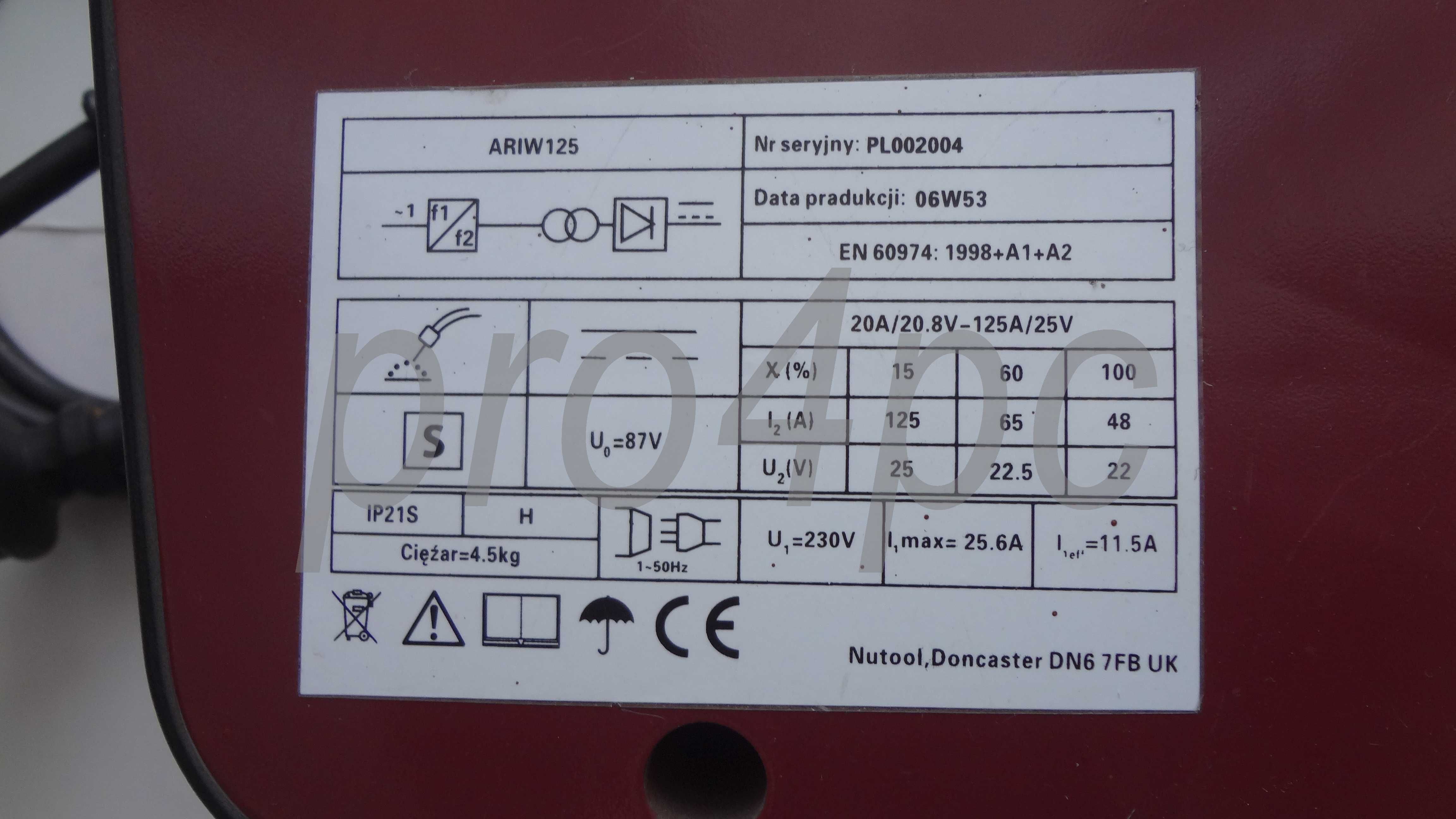 Spawarka inwertorowa ARIV 125