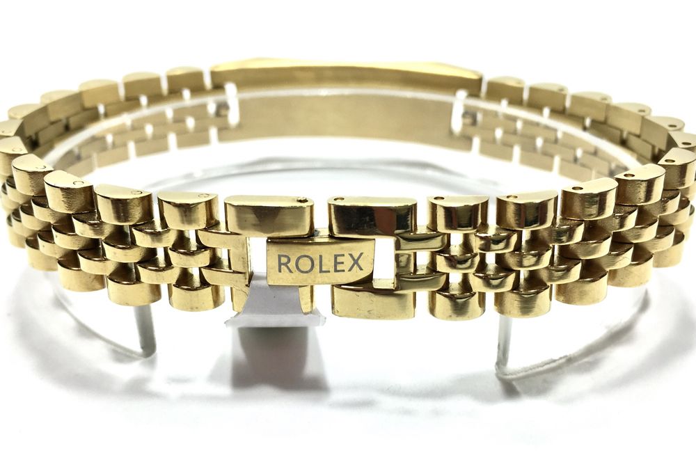 Złota męska bransoleta Rolex-wybite próby•pozłacana ogniowo 14K 585