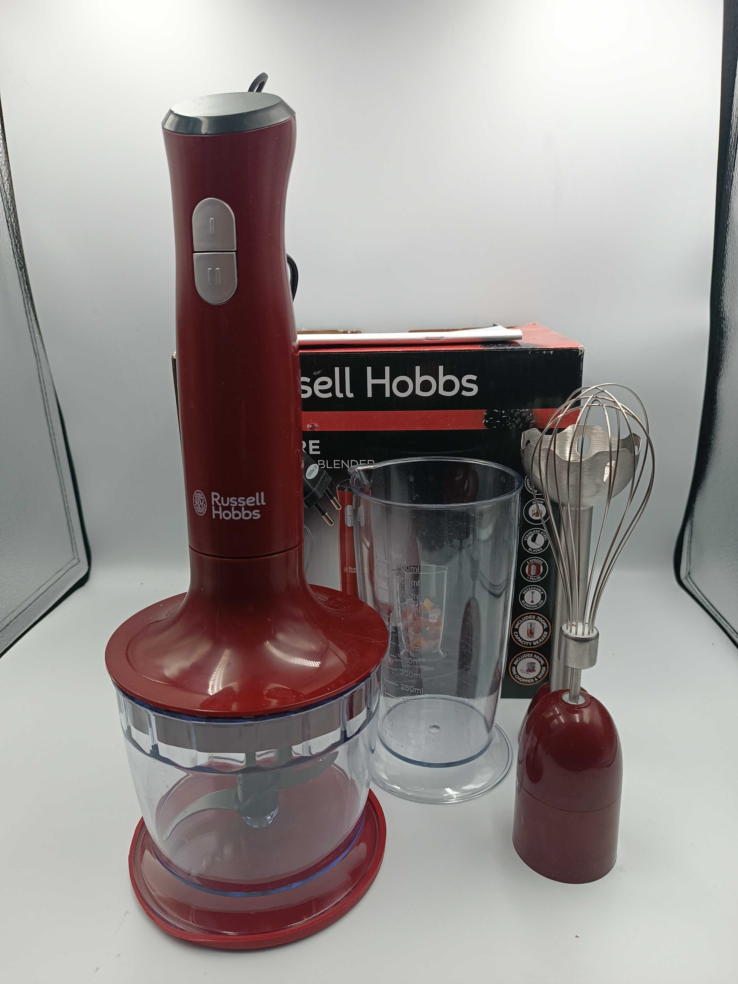 Blender ręczny 3 w 1 Russell Hobbs 500 W czerwony