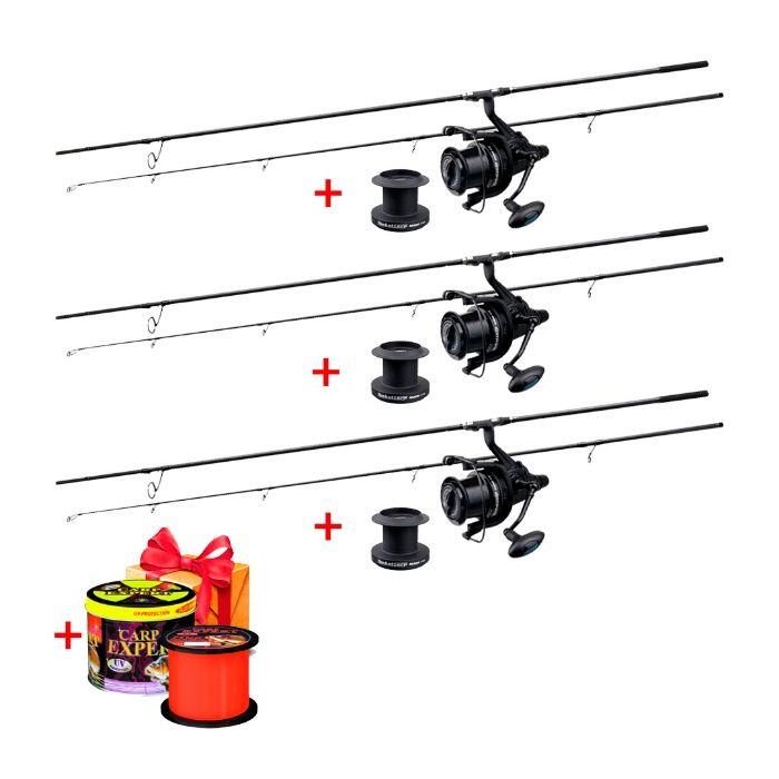 Карповый набор Удилища CarpPro DCarp+Катушки Flagman Rocket 9000+Леска