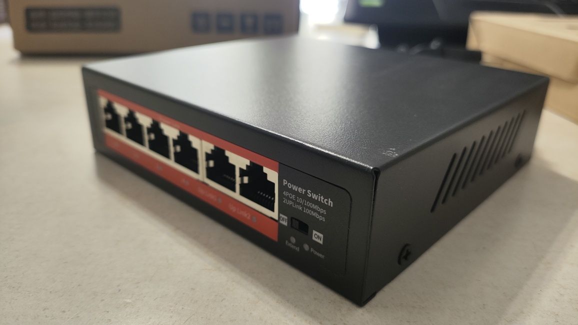 Poe коммутатор/switch 4+2 6 портов 65w 48-52V комутатор свитч