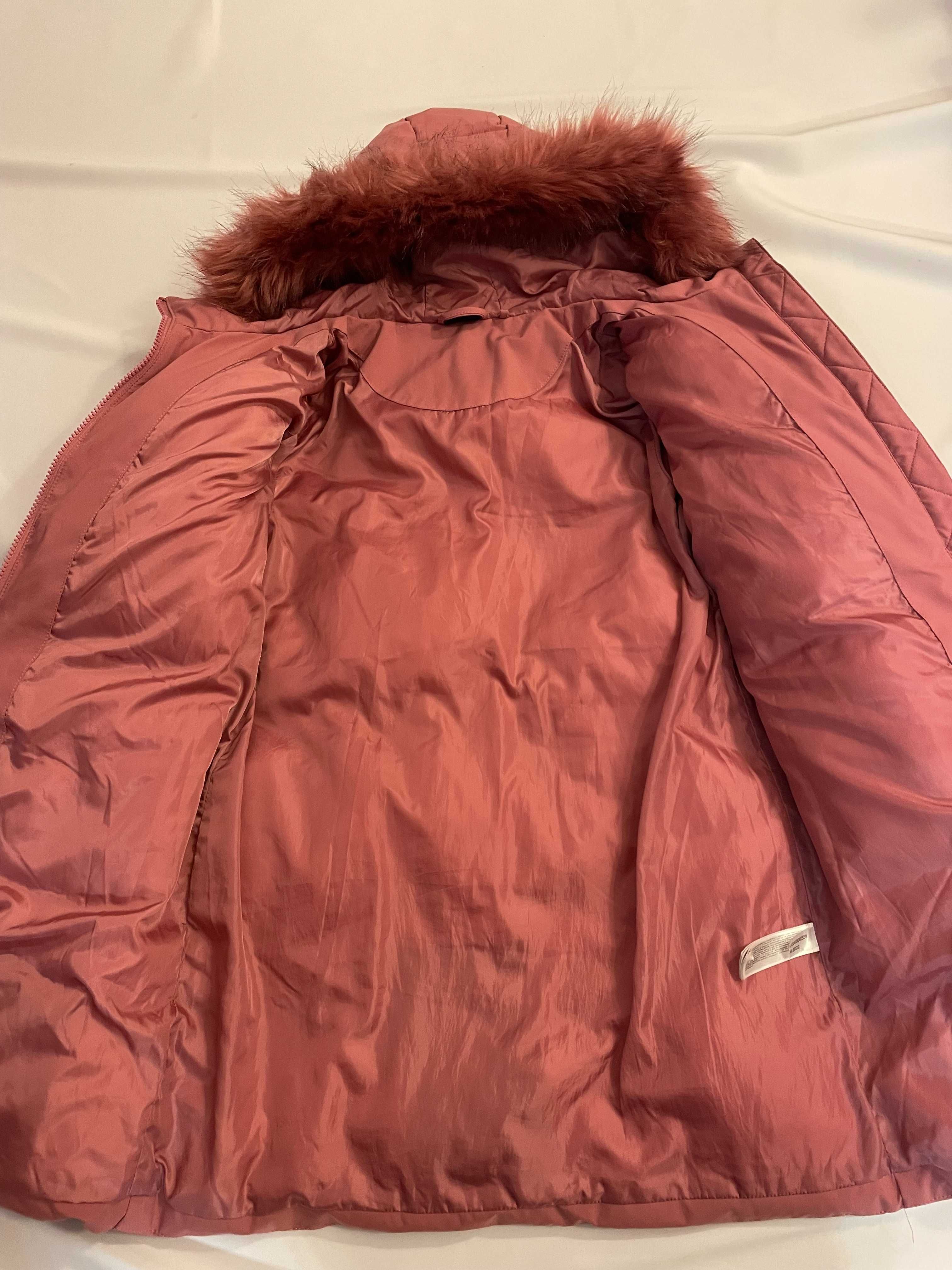 kurtka zimowa parka płaszcz puchowy dla dziewczynki r. 146