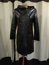 Бесподобное кожаное пальто плащ куртка franco di marco, р.38