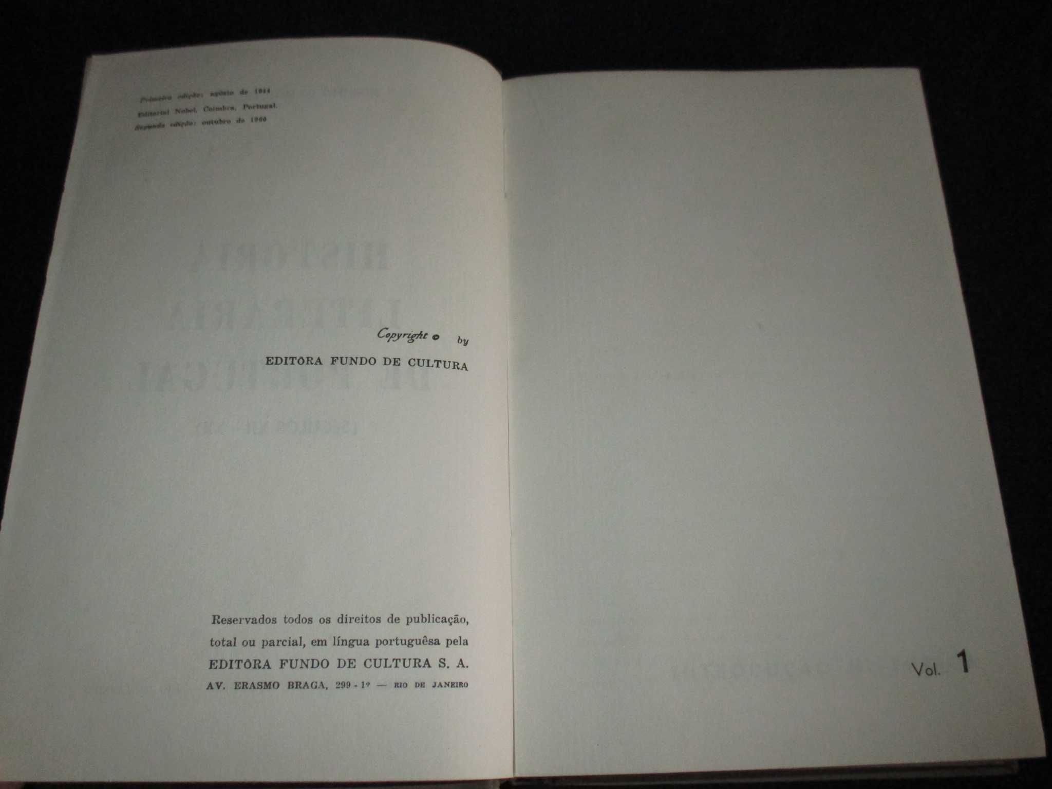 Livro História Literária de Portugal séc XII-XX Fidelino de Figueiredo