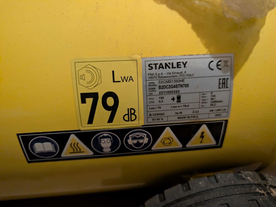 Compressor Stanley silencioso 50 litros