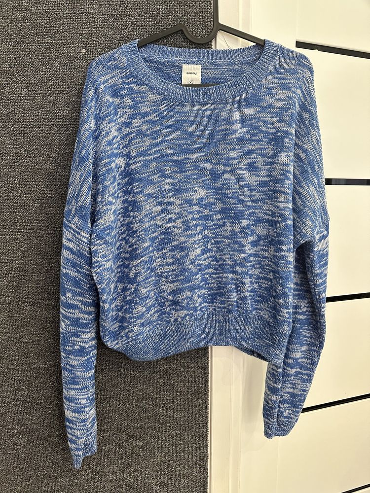 Sweter XL | niebiesko-biały