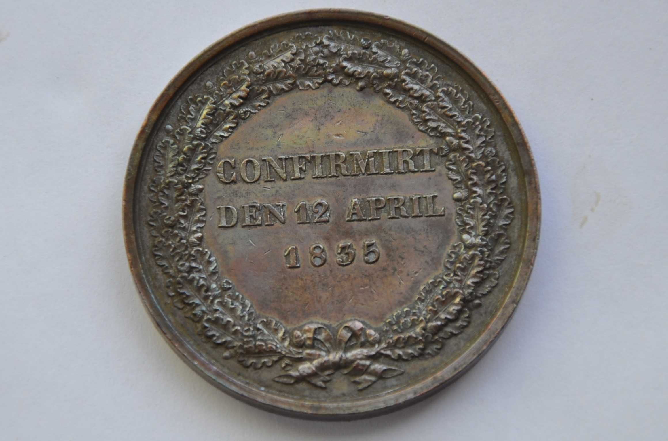 1835;Niemcy medal za bierzmowanie książąt E,A z Saxe-Coburg i Gotha