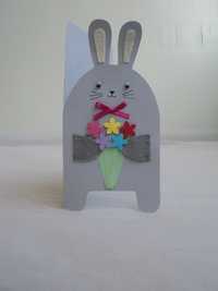сувенир открытка заяц кролик Париж сердце любовь цветы любовь
