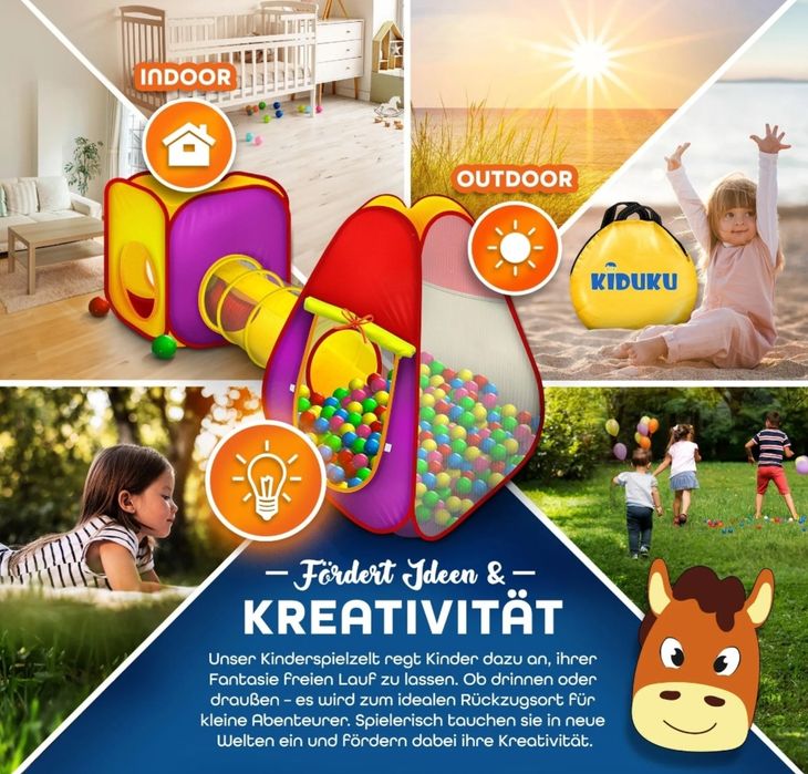 Namiot do zabawy  dla dzieci z piłeczkami 200 szt