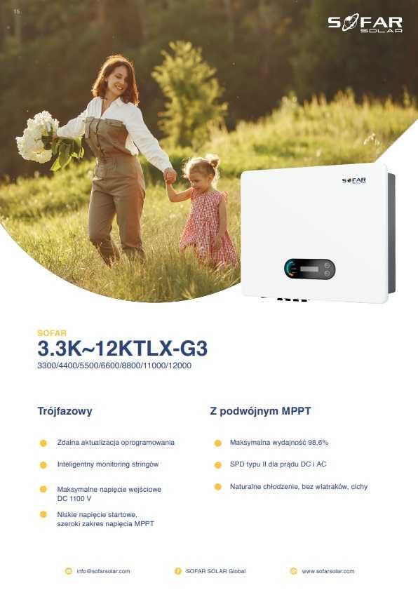 Fotowoltaika 5,46 kW panele Ja Solar 455W falownik Sofar BRUTTO