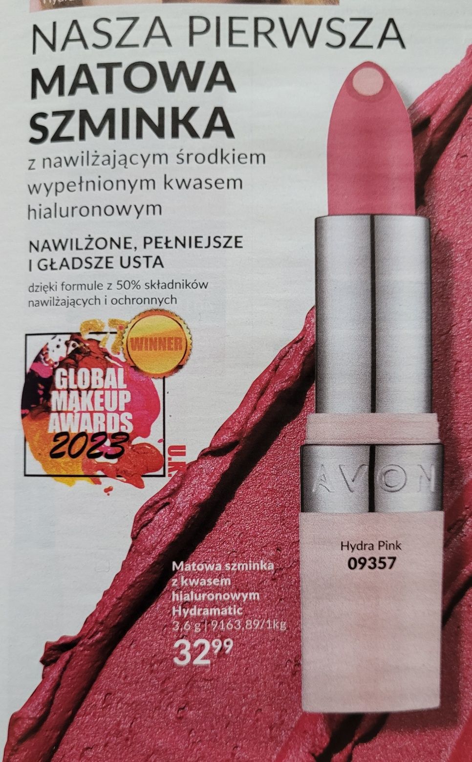 Hydramatic matowa szminka z kwasem hialuronowym Hydra Blush Avon