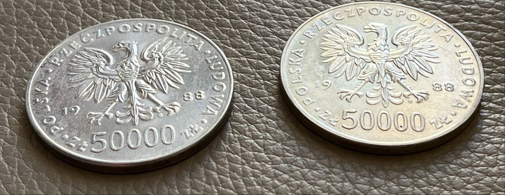 Dwie monety 50000 Pilsudzki