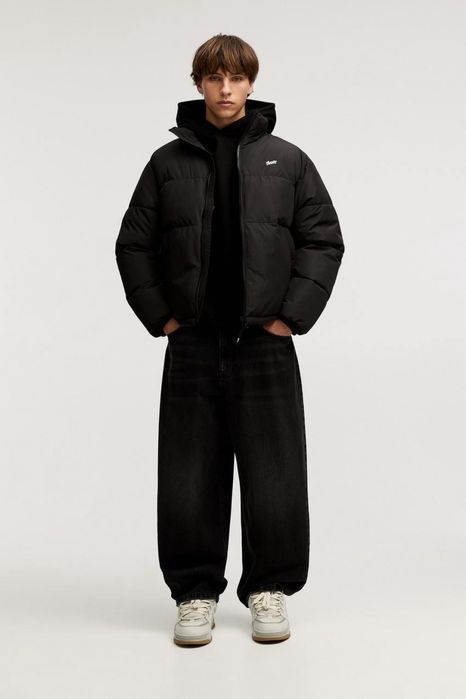 Куртка Pull&Bear STWD Puffer Jacket (S / M / L / XL) чорна чоловіча