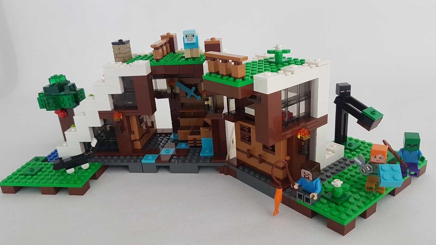 LEGO 21134 MINECRAFT BAZA POD WODOSPADEM, 100% kompletny, jak nowy