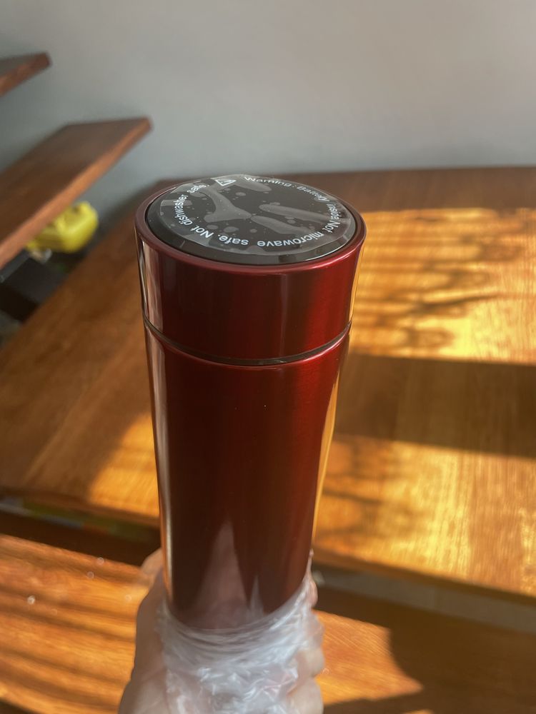 Kubek termiczny termos bidon smart led 500 ml bordo