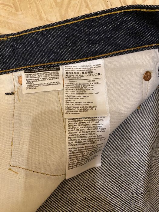 Spodnie Levis 501 48x29 big and tall bardzo duże surowy jeans meksyk