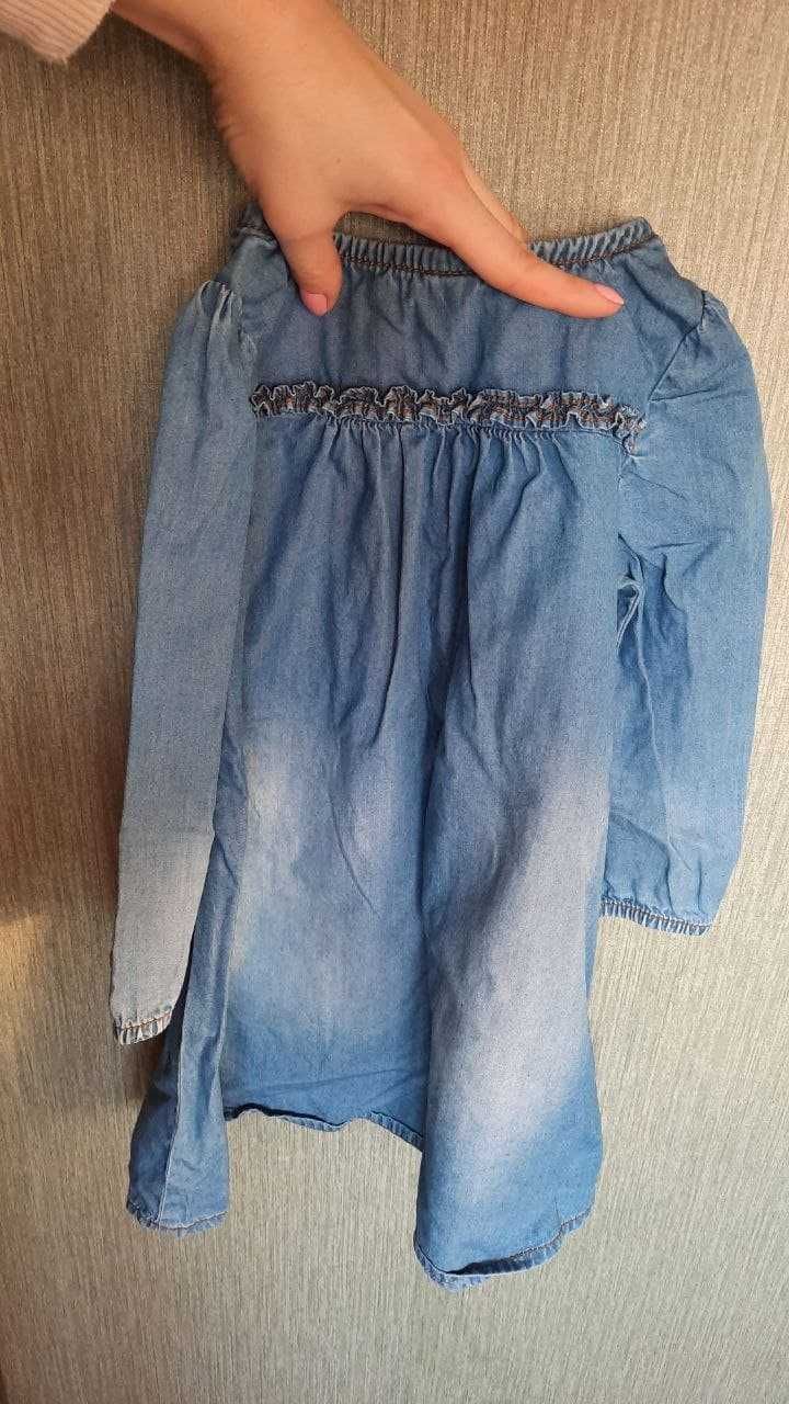 джинсовое платье с длинным рукавом