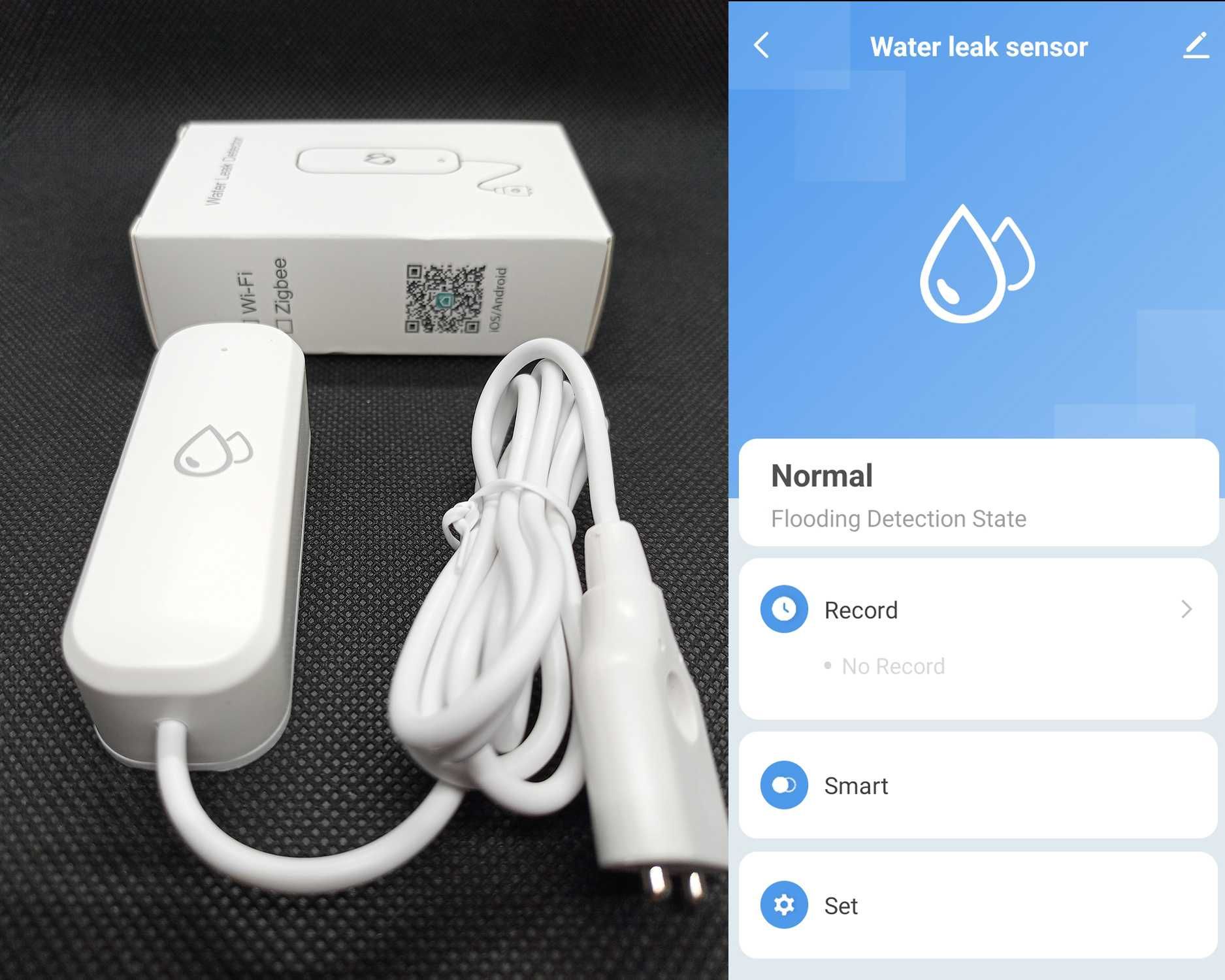 Датчик витоку води \ диму  Tuya WI-FI Zigbee