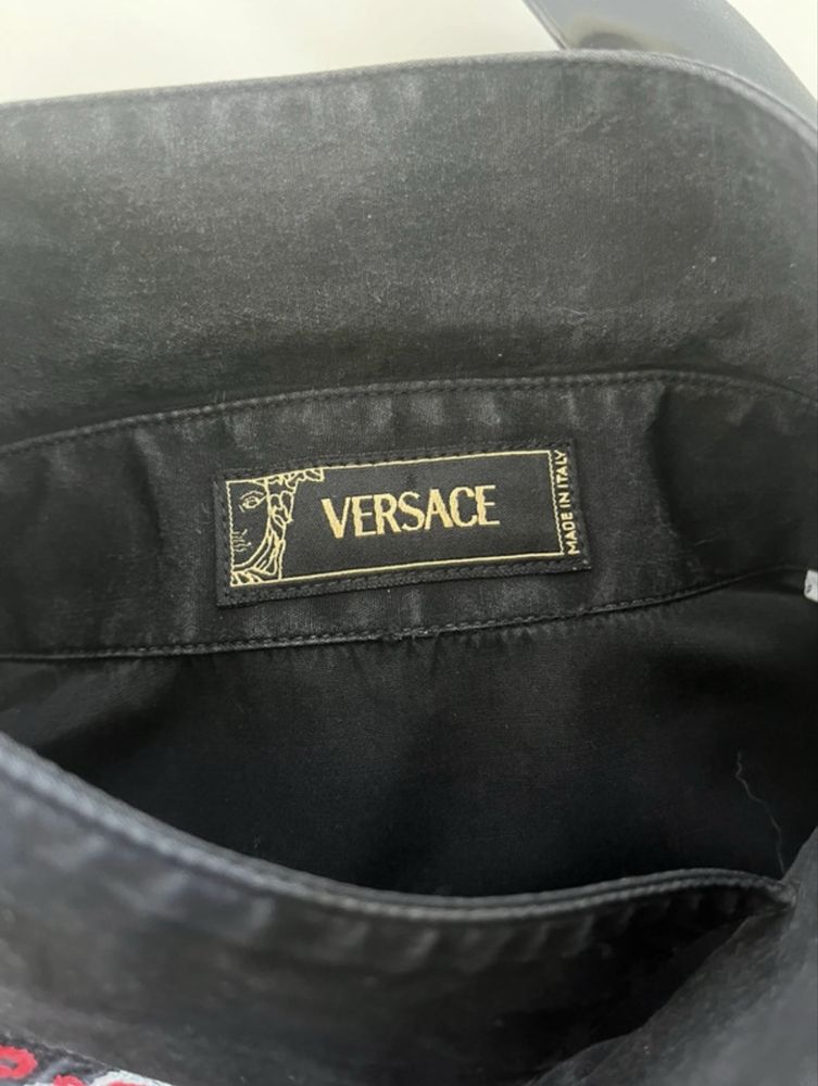Versace shirt 90s Vintage L/50 embroided cuffs & collar