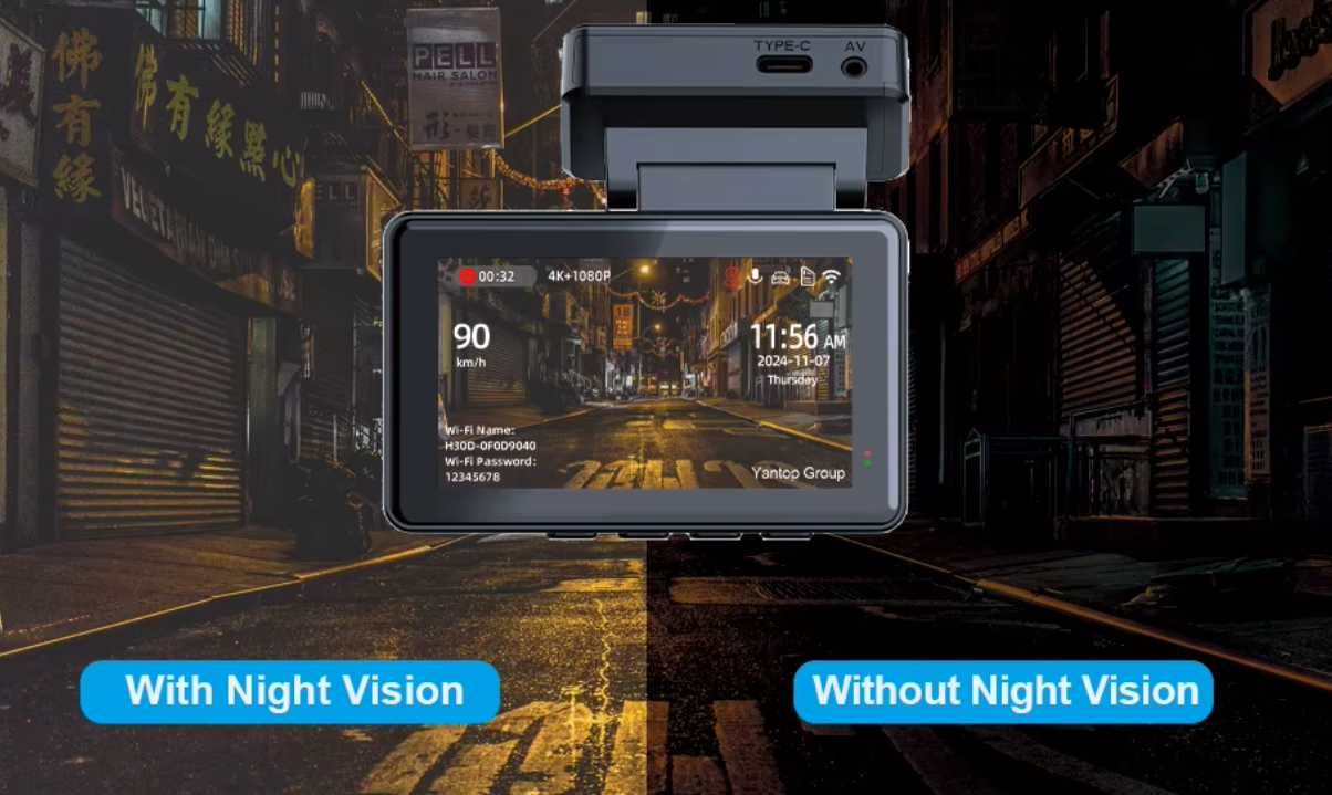 Rejestrator 4K FHD WiFi GPS ekran 3-cale 2-kamery sensor Sony G-sensor