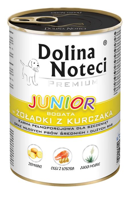 Dolina Noteci Premium Junior mokra karma psa żołądki z kurczaka 12x400